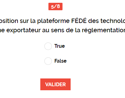 Disponibilité du quiz sur le contrôle des exportations