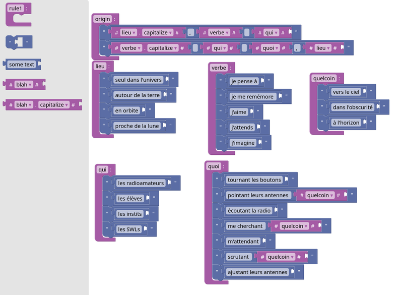 Programme tracery façon blockly ou Scratch